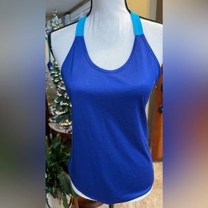 Nike Just Do It T Back Women's Tank Top Blue Breathable Mesh Dri-fit Size XS -N3